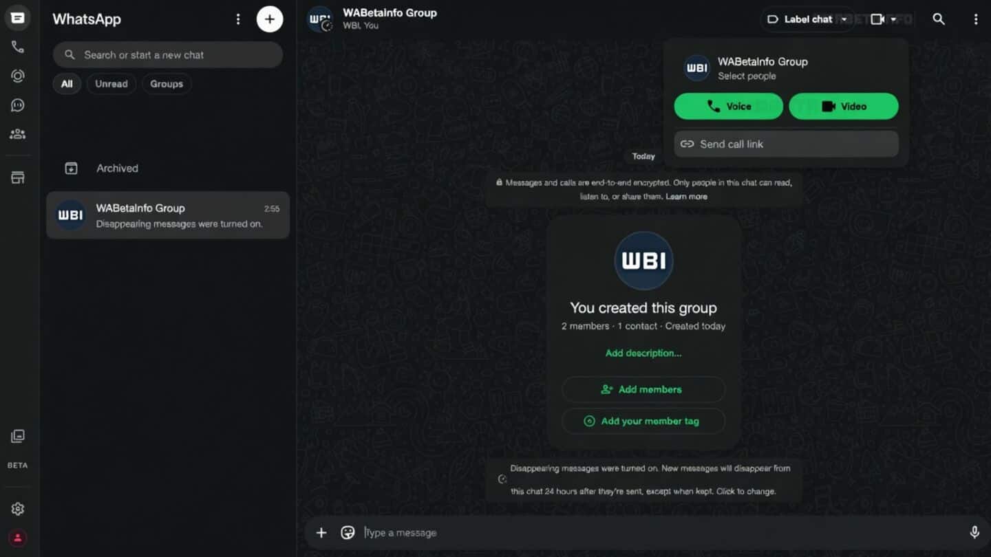 WhatsApp Web beta adds browser group voice and video calls