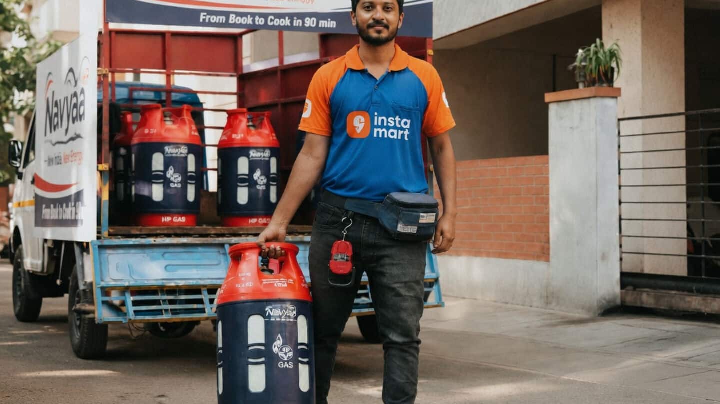 Instamart and HPCL launch on-demand LPG cylinder delivery in Bengaluru