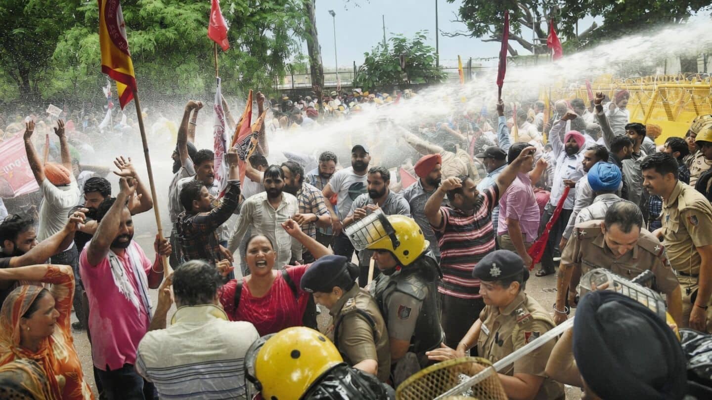 Punjab government workers, pensioners protest in Chandigarh for 18% DA