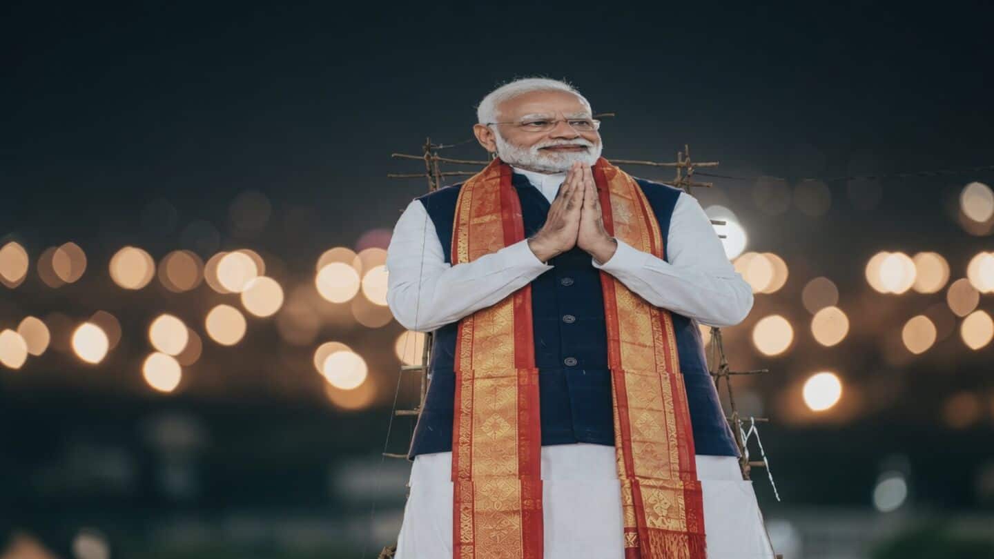 Tirupati unveils 75-foot Narendra Modi cutout for Seva Sankalp Abhiyan