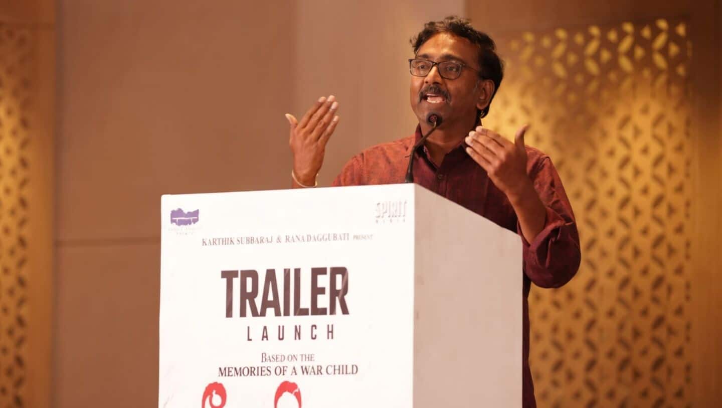Vasanthabalan at 'Neelira' launch in Chennai warns films create division