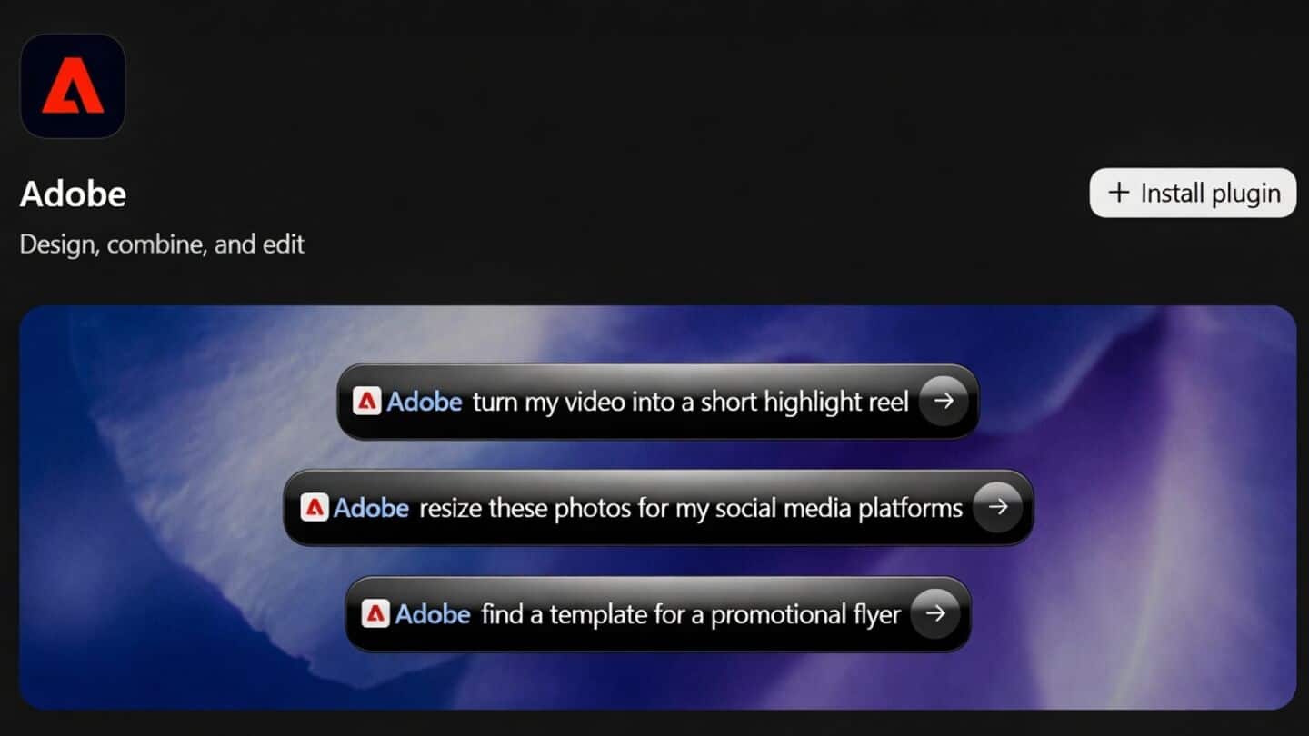 Adobe unveils ChatGPT plugin integrating more than 70 tools