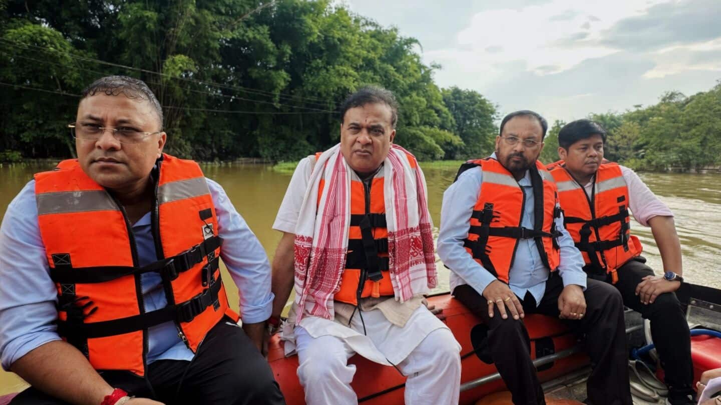 Assam CM Sarma inspects Upper Assam floods, announces door-to-door assessment