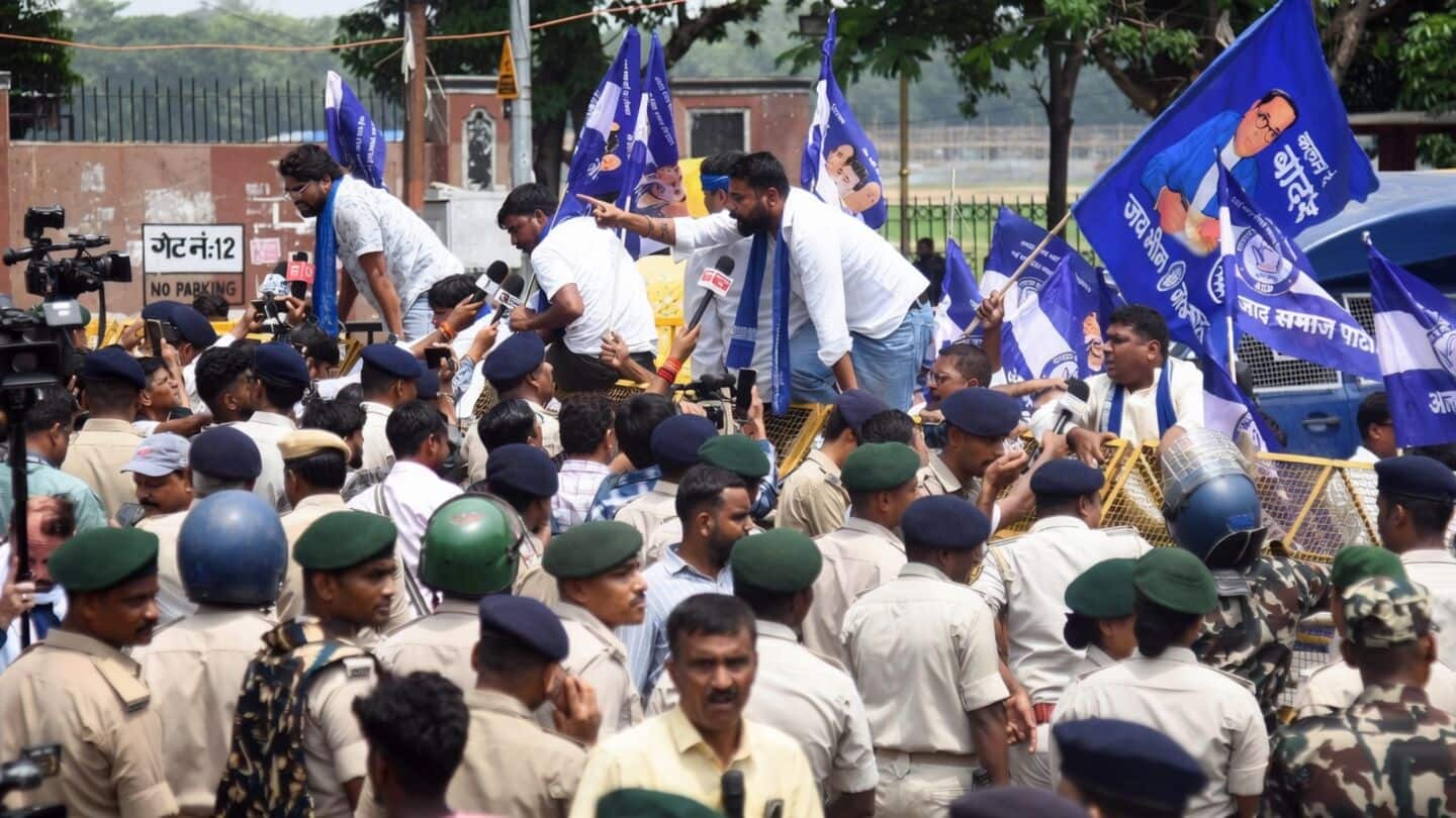 Bhim Army clashes with police in Patna over reservation demand