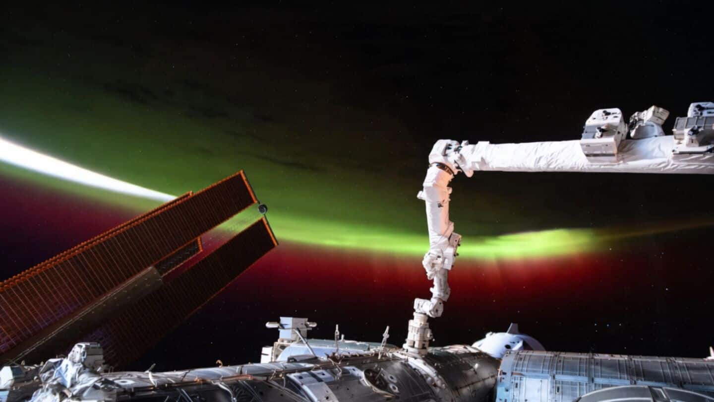 Astronaut Anil Menon shares space station video of green aurora