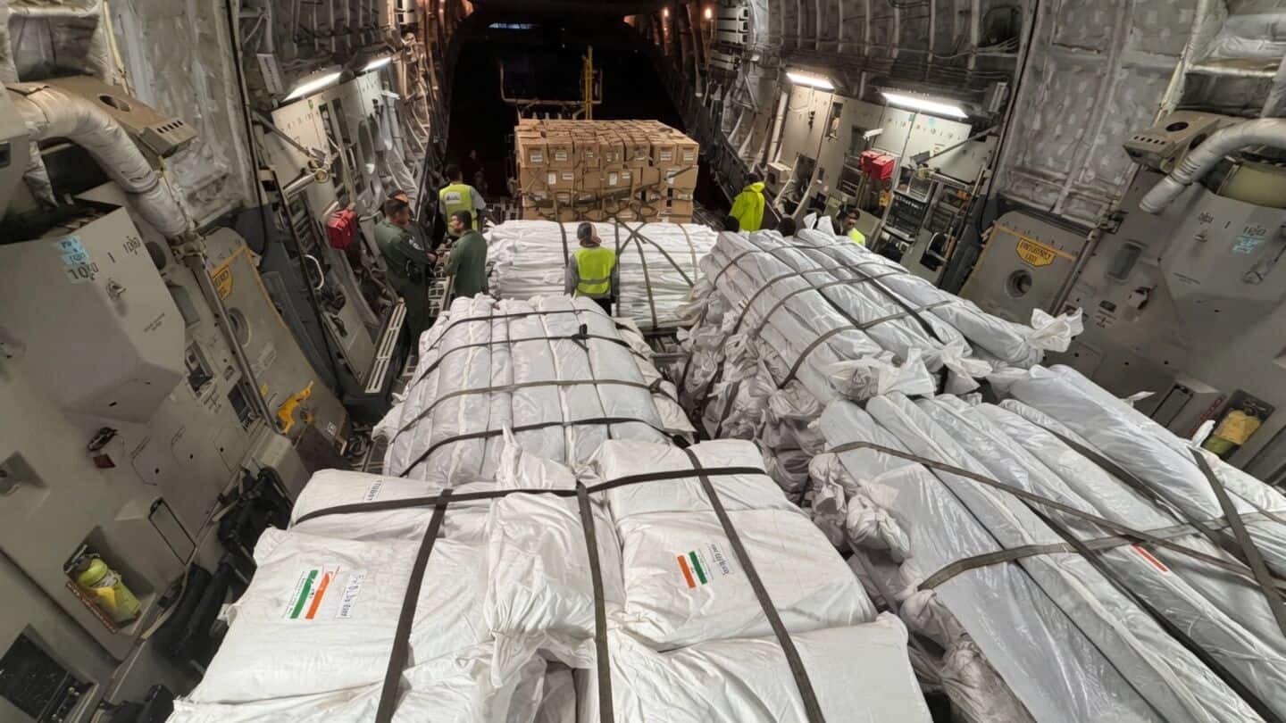 India sends 130 tons aid and 54 experts to Nepal