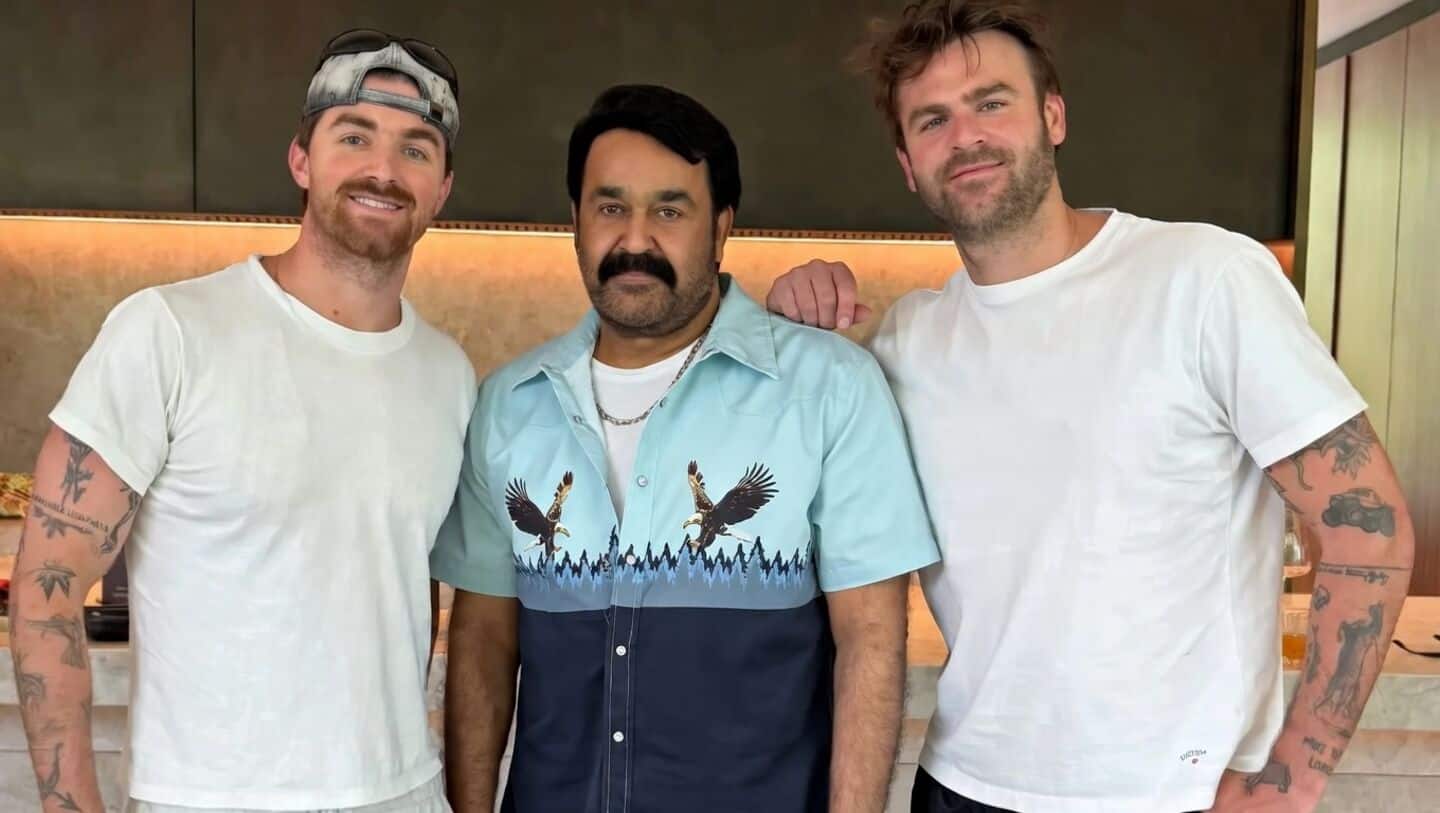 Mohanlal meets The Chainsmokers in Instagram photo wearing eagle-print shirt