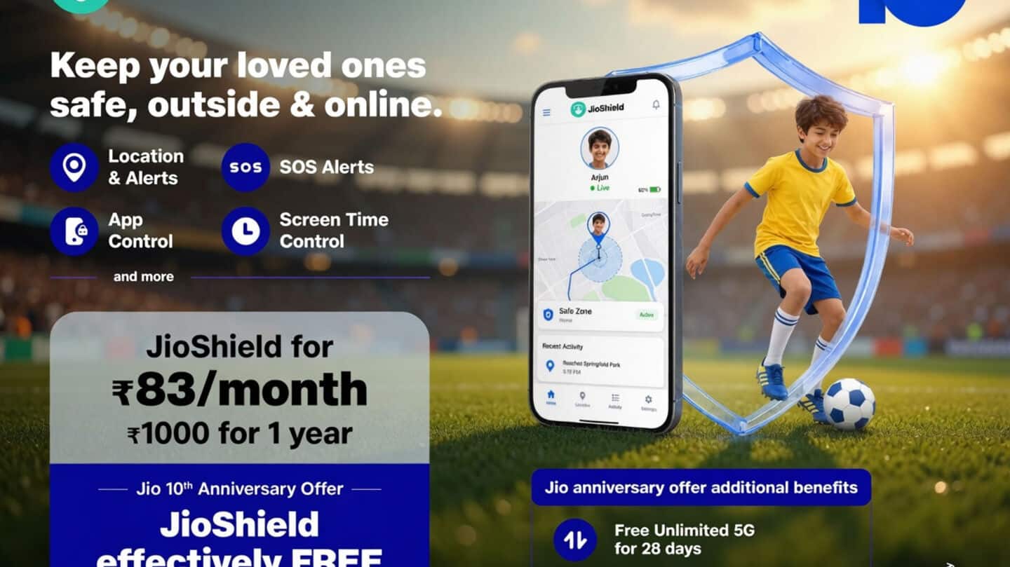 Reliance Jio launches JioShield safety subscription free via 10x₹100 vouchers