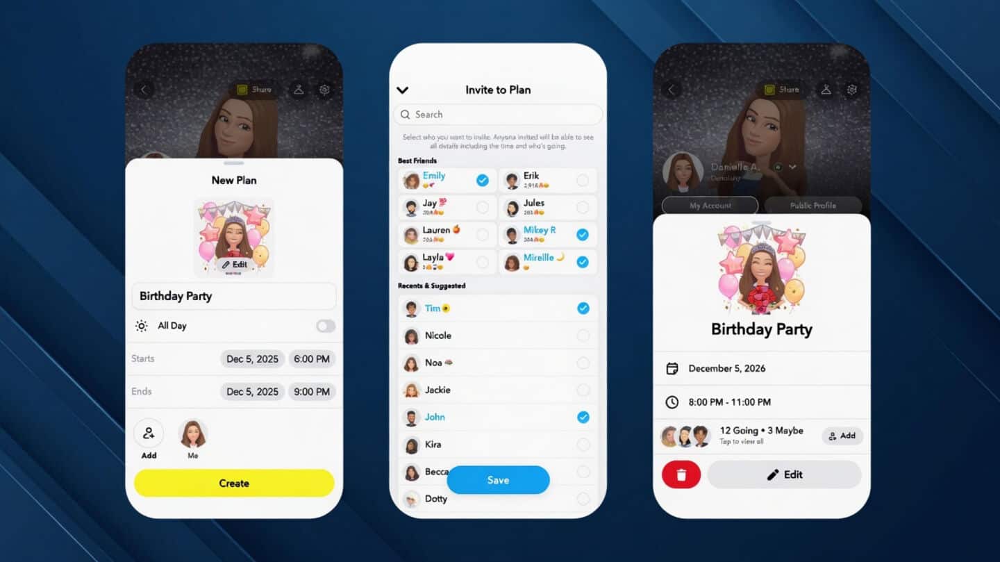 Snapchat launches plans to set up events from group chats
