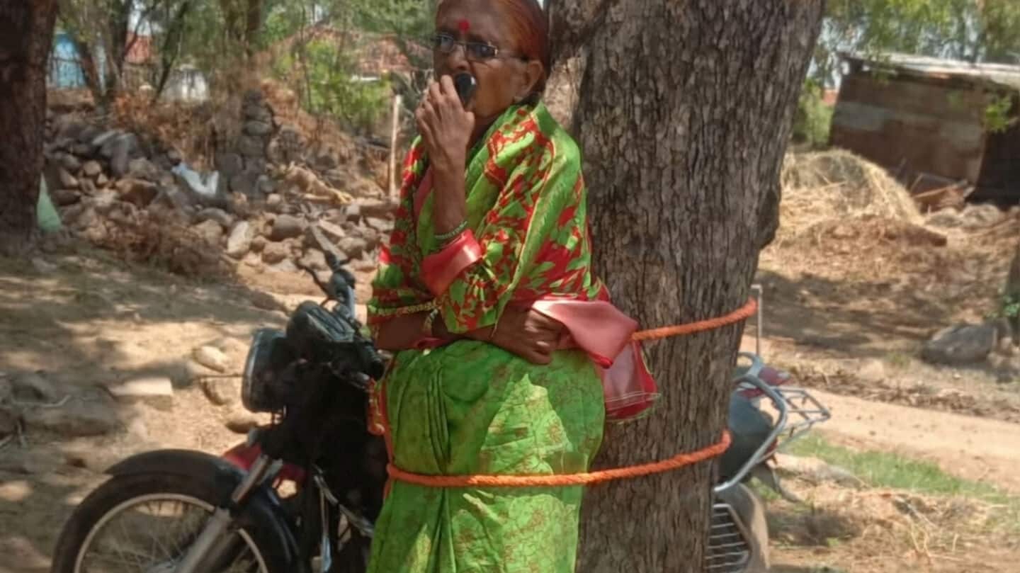 Sangareddy villagers tie Anganwadi teacher Vasanthakumari to tree over money