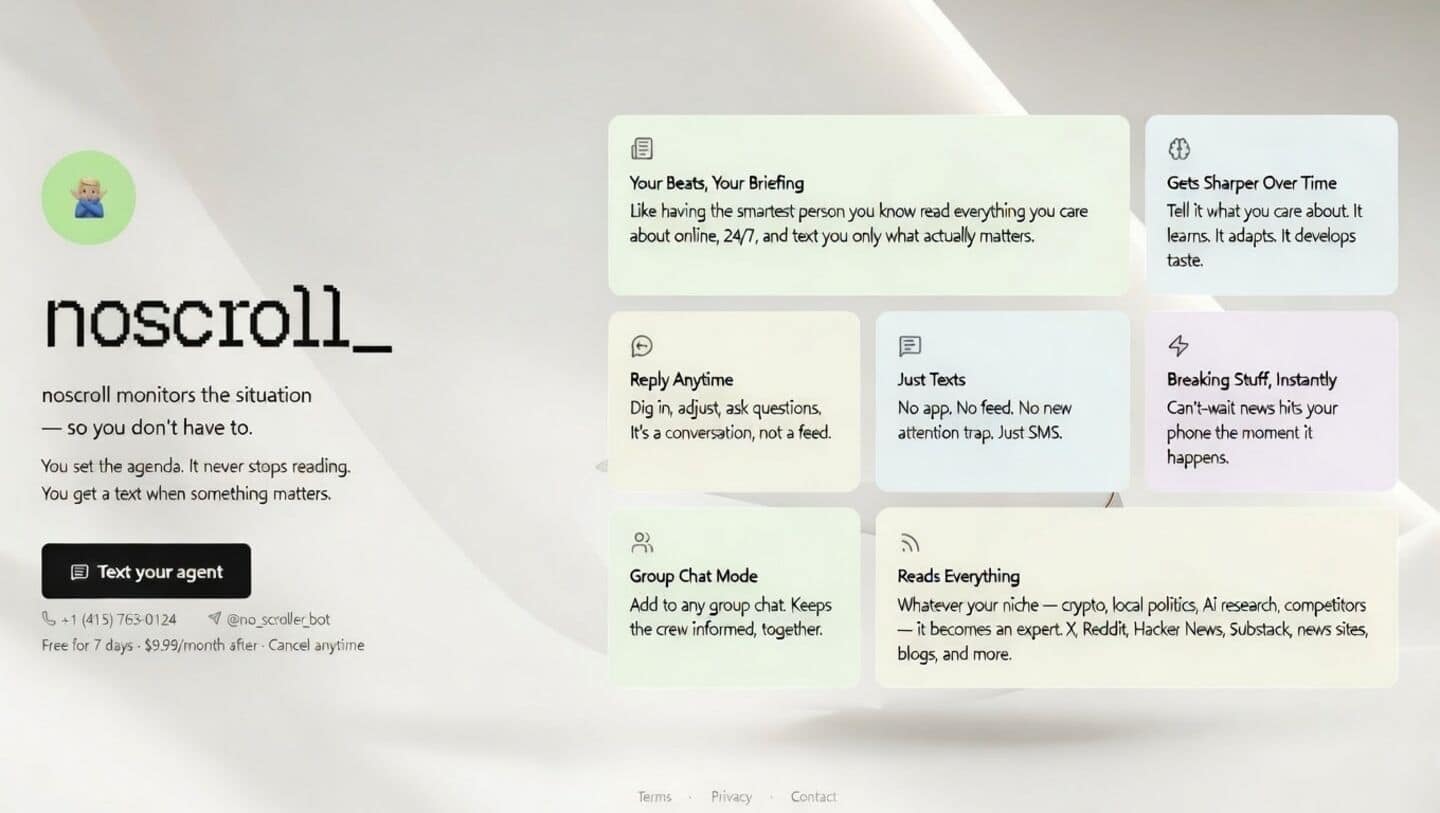 Noscroll uses AI to cut feed noise and deliver updates