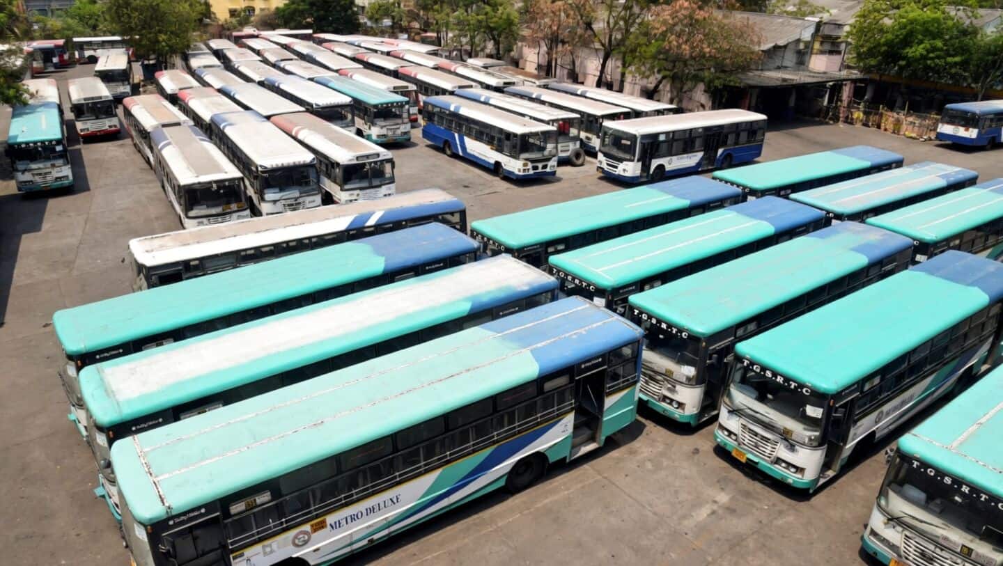 Driver self immolation sparks TSRTC employees strike halting Telangana busses