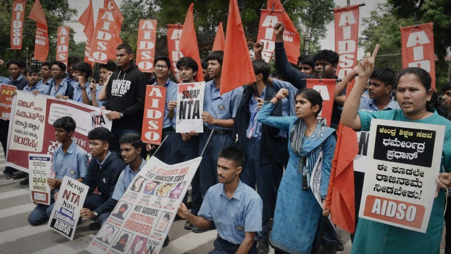 Mysuru AIDSO students protest alleged NEET-UG leak, demand NTA dissolution