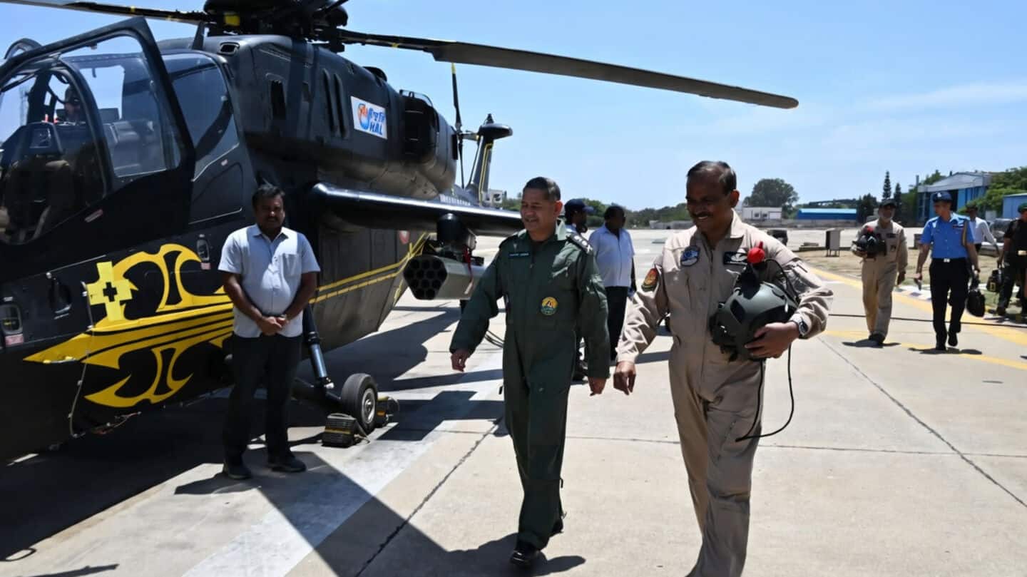 Army Chief Upendra Dwivedi flies LCH Prachand at HAL Bengaluru