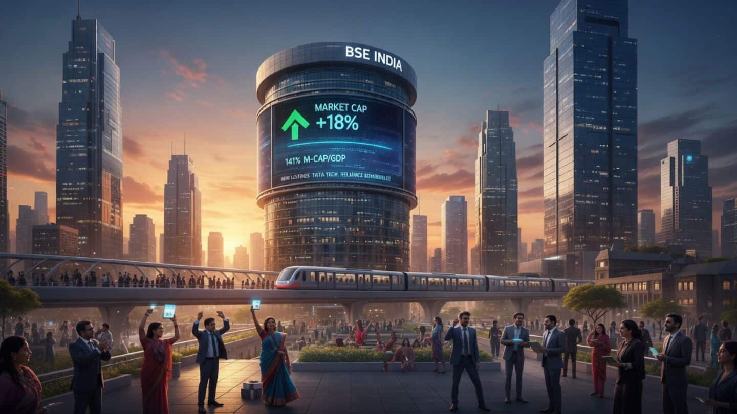 India stock market value equals 141% of GDP, ₹74L/cr added