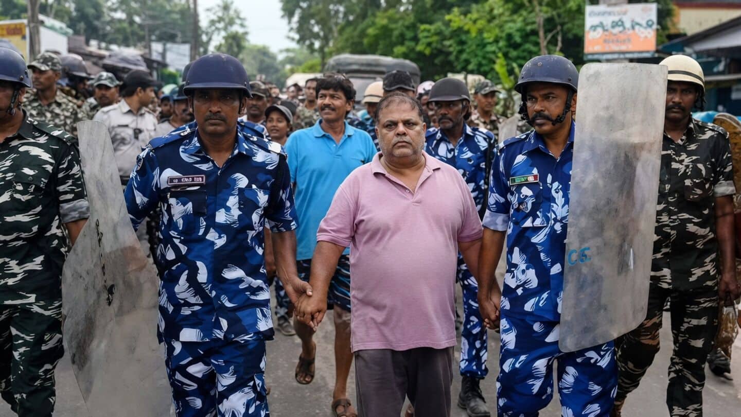 Former TMC MLA Ramendu Singha Roy paraded after Karnataka arrest