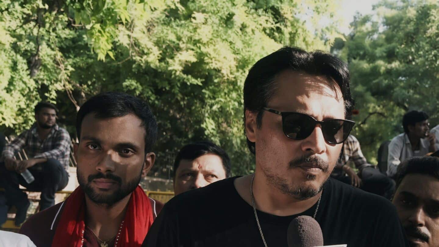 Ajeet Bharti speaks at Delhi Jantar Mantar protest on reservations