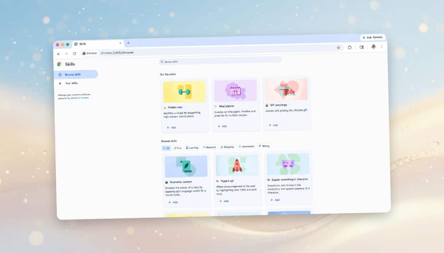 Google adds skills to Chrome desktop for US English users