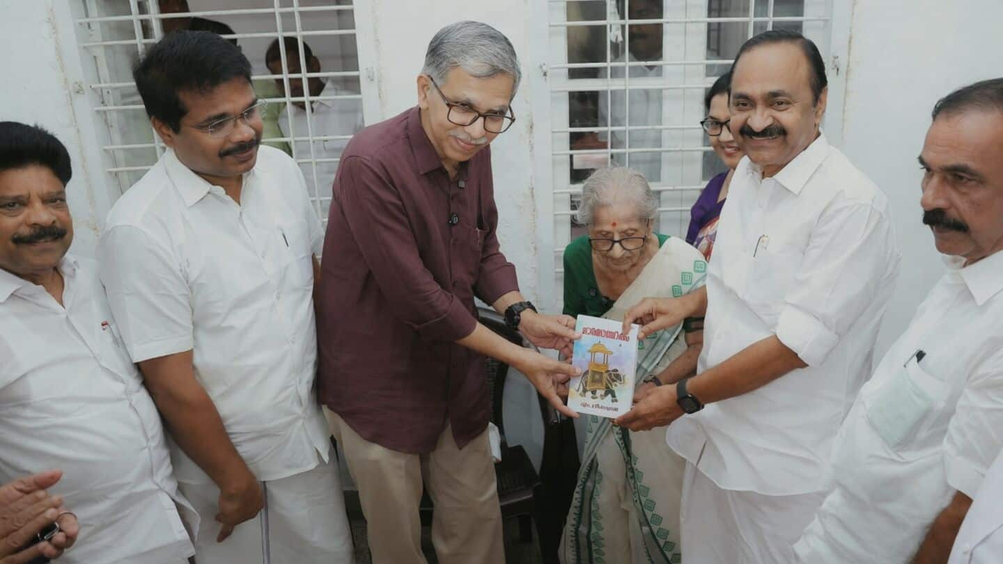 Chief Minister V.D. Satheesan launches M Leelavathi's 'Bharathalokam' in Thrikkakara