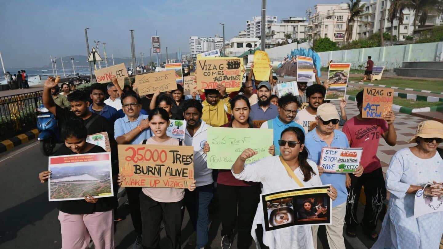 Environmental groups and locals rally against data centers in Visakhapatnam