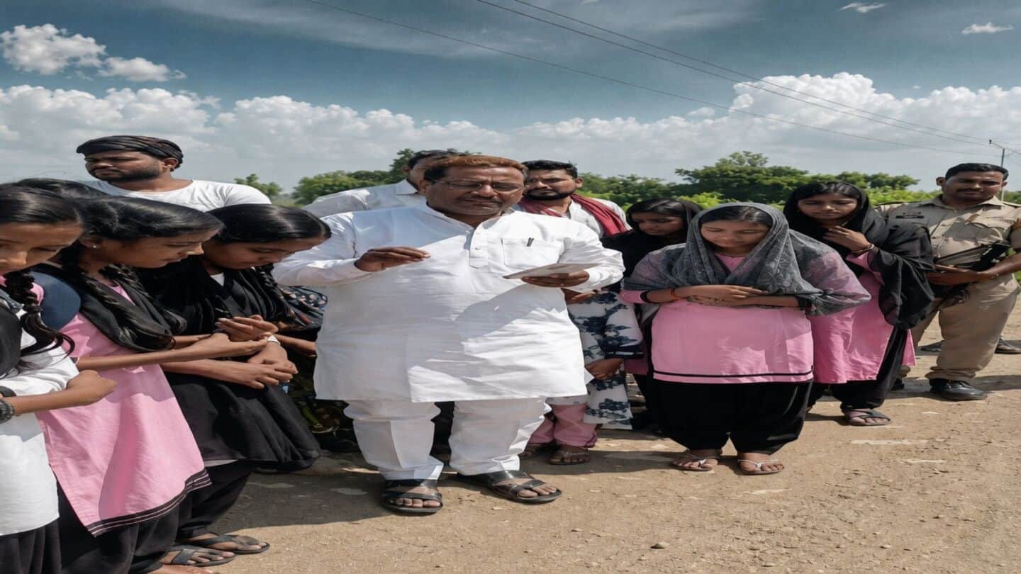Basti students stop MLA Rajendra Chaudhary's convoy over muddy road