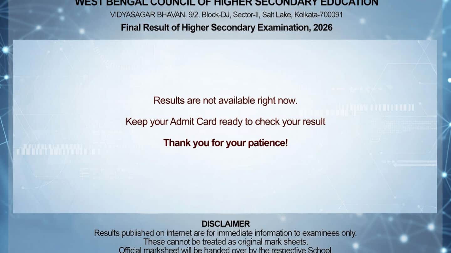 WBCHSE to release Class 12 results May 14 at 11am