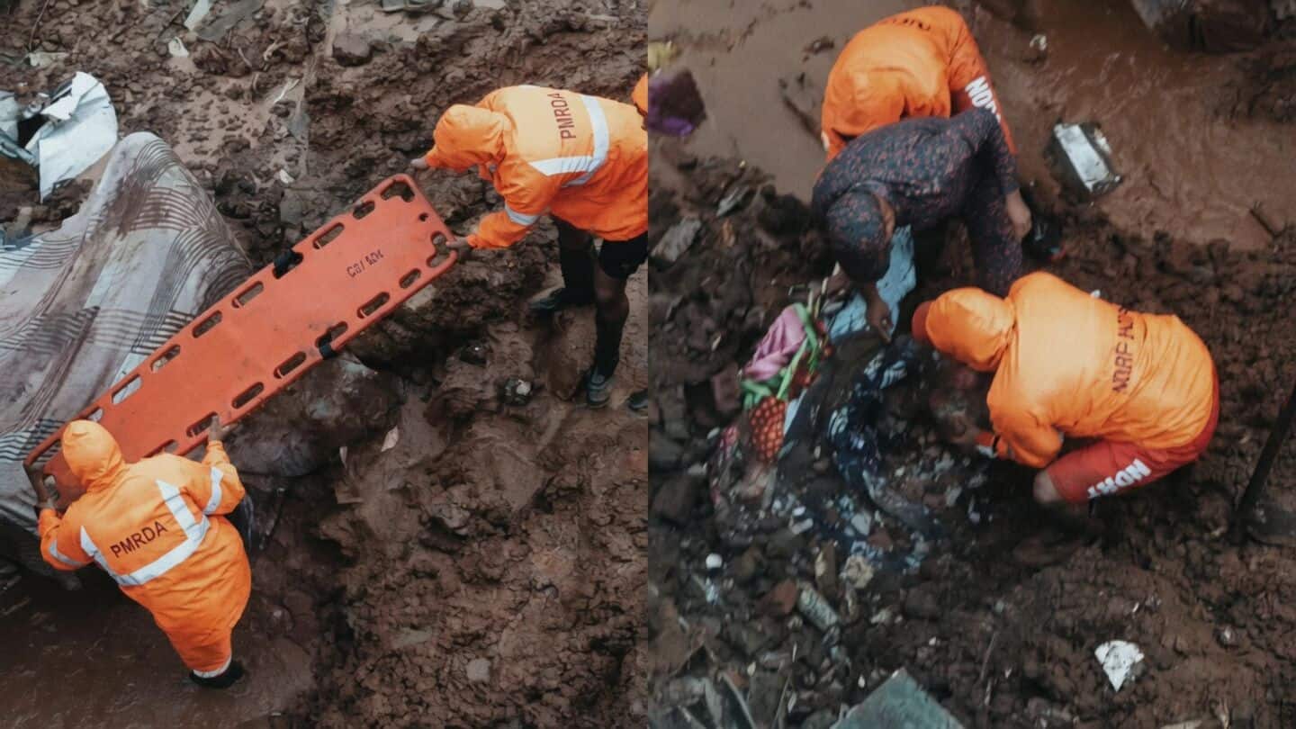 Pune district landslide buries around 5 houses, 3 feared trapped