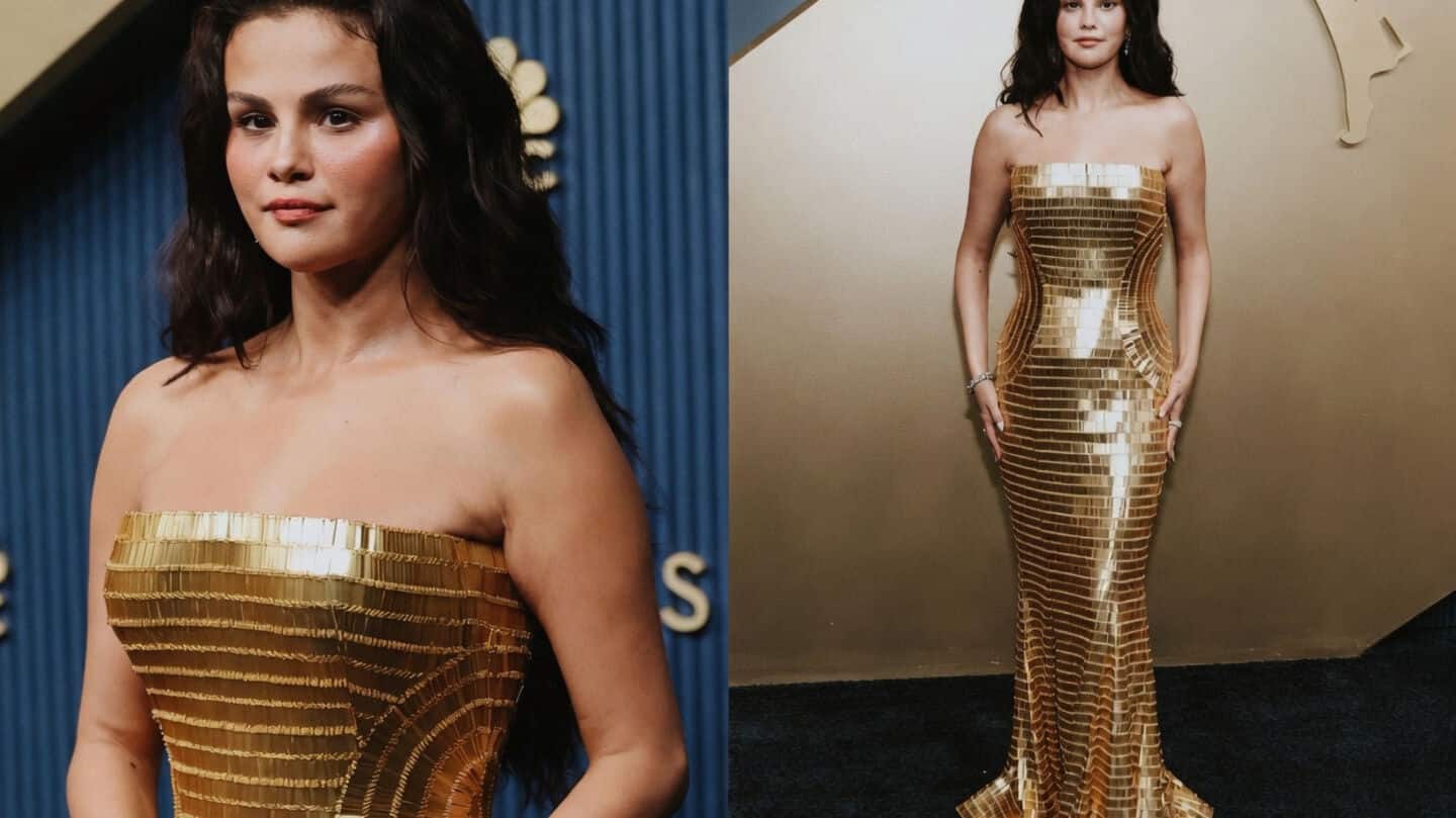 Gomez stuns in gold beaded mermaid gown at 2026 Emmys