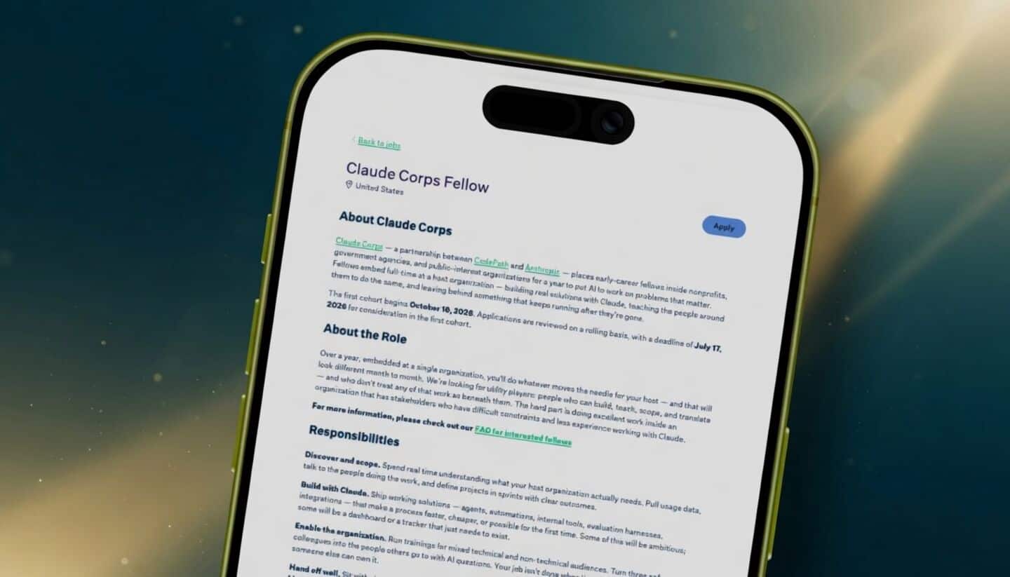 Anthropic launches Claude Corps fellowship paying $85,000 to nonprofit fellows