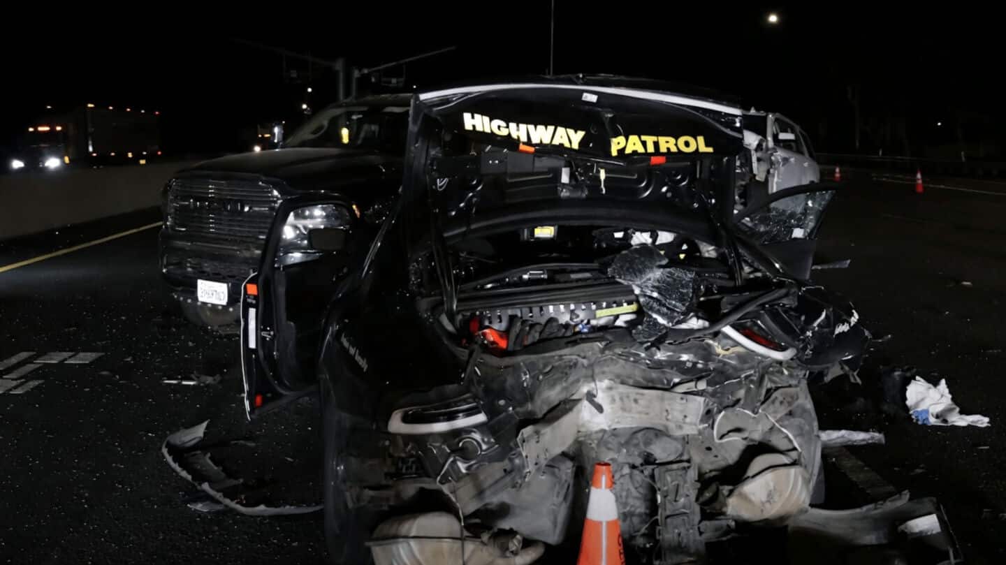Tesla FSD crash injures 2 officers on Interstate 80