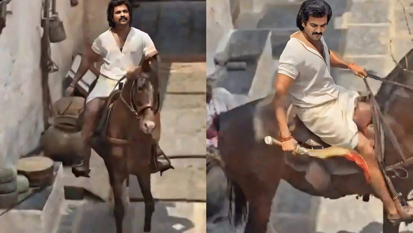 'Ranabaali' behind-the-scenes video shows Deverakonda on horseback wielding sickle-like weapon