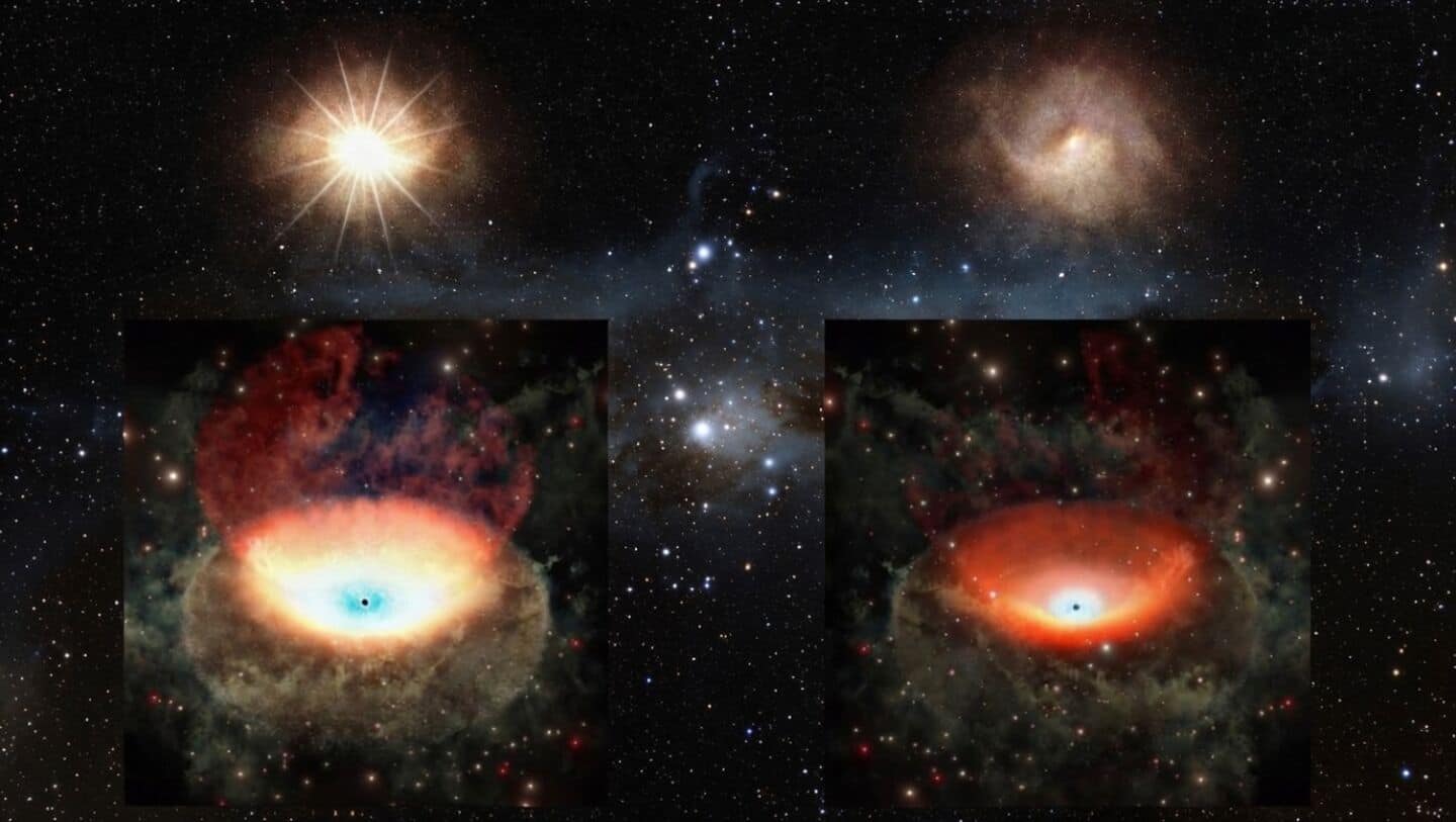 Astronomers observe distant galaxy dim 95% as black hole starves