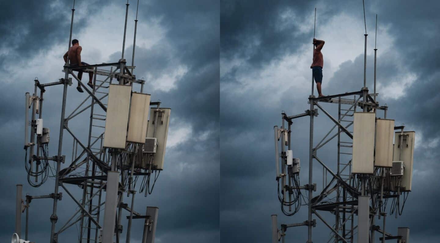 Nubu Nayak climbs Jhumpura cell tower threatening suicide, rescuers respond