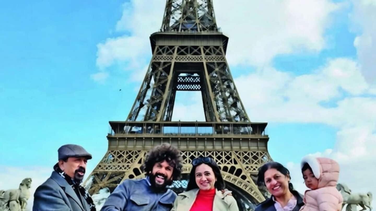 Poonacha announces 2nd pregnancy at Eiffel Tower in Paris
