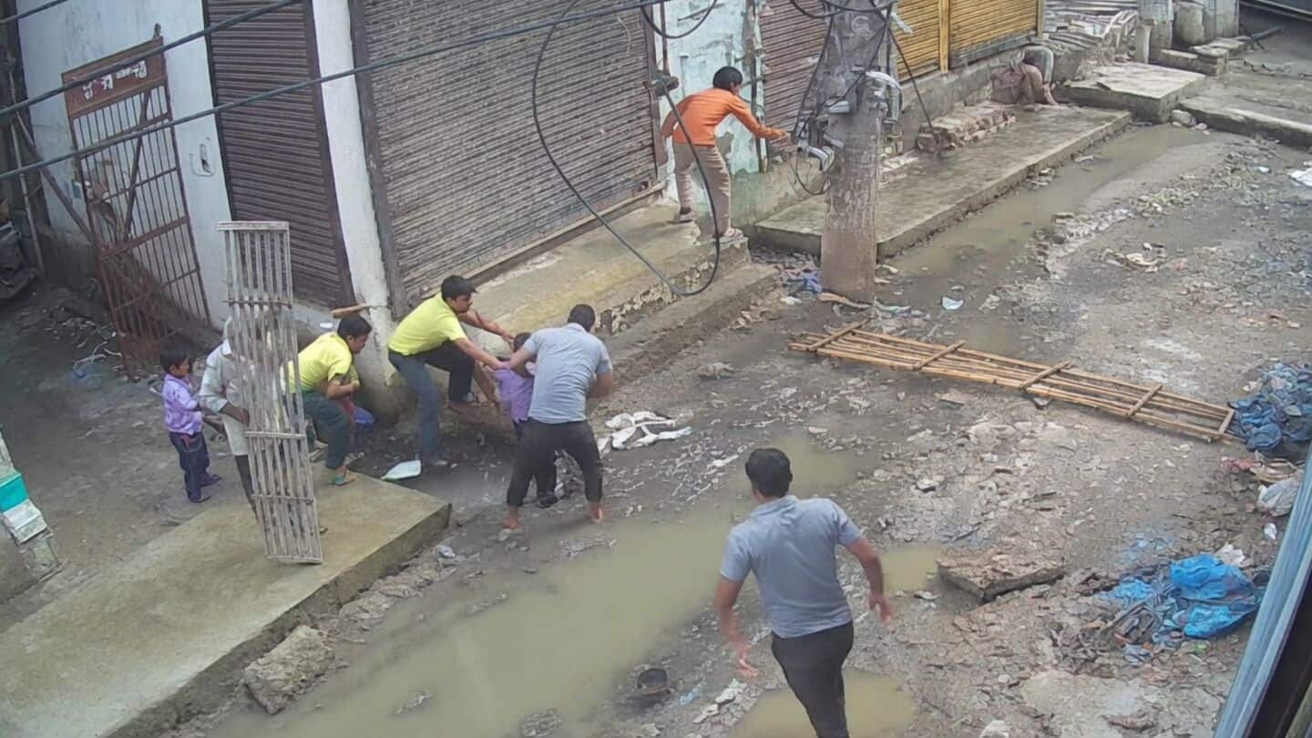 Panipat man rescues 8-year-old from open drain caught on CCTV