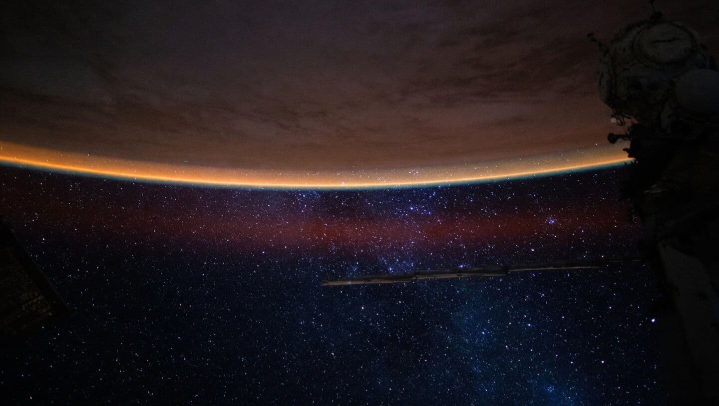 NASA shows ISS photo of Earth's horizon glowing orange