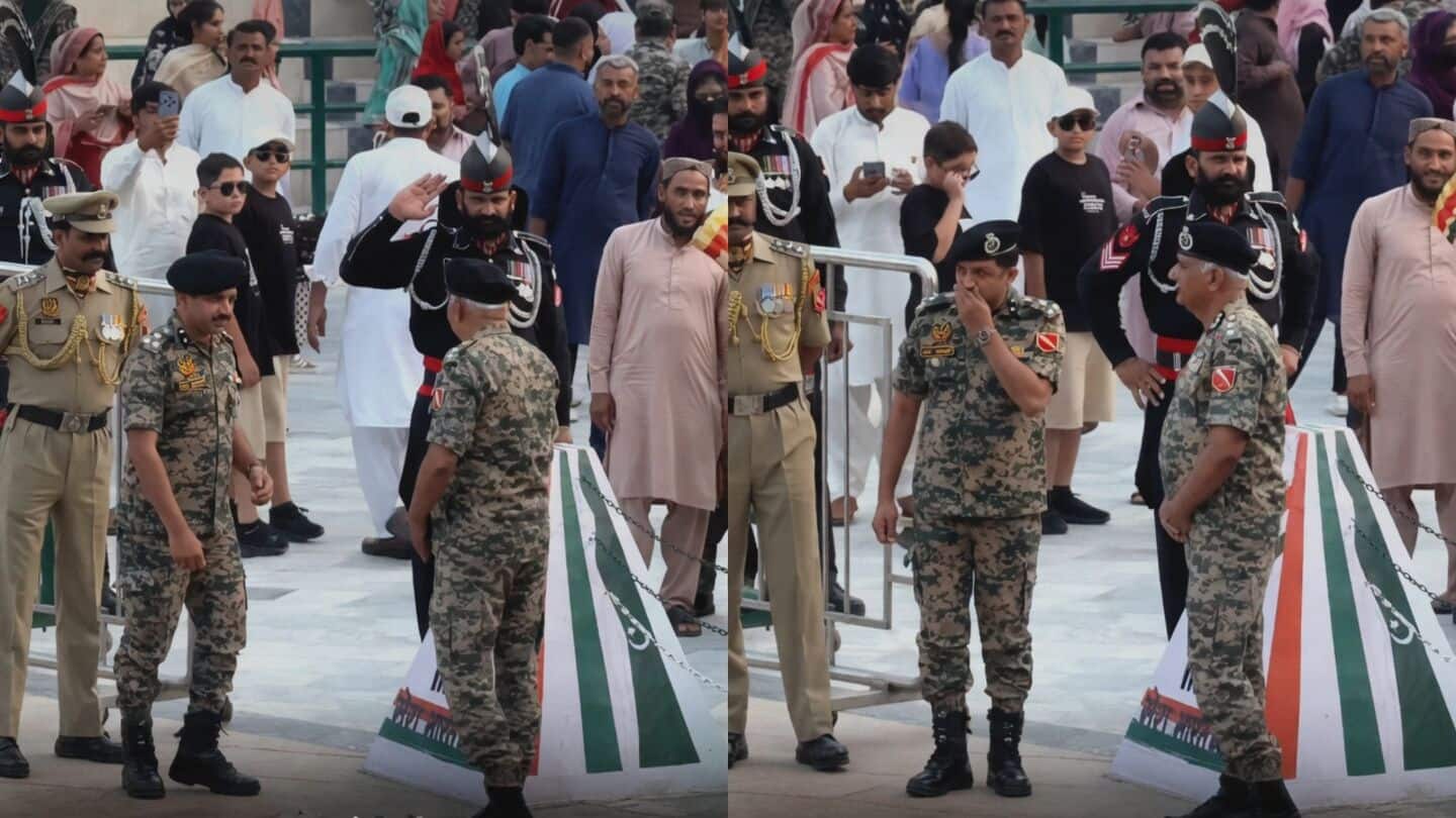 Pakistani ranger salutes senior Indian Army officer at Wagah ceremony