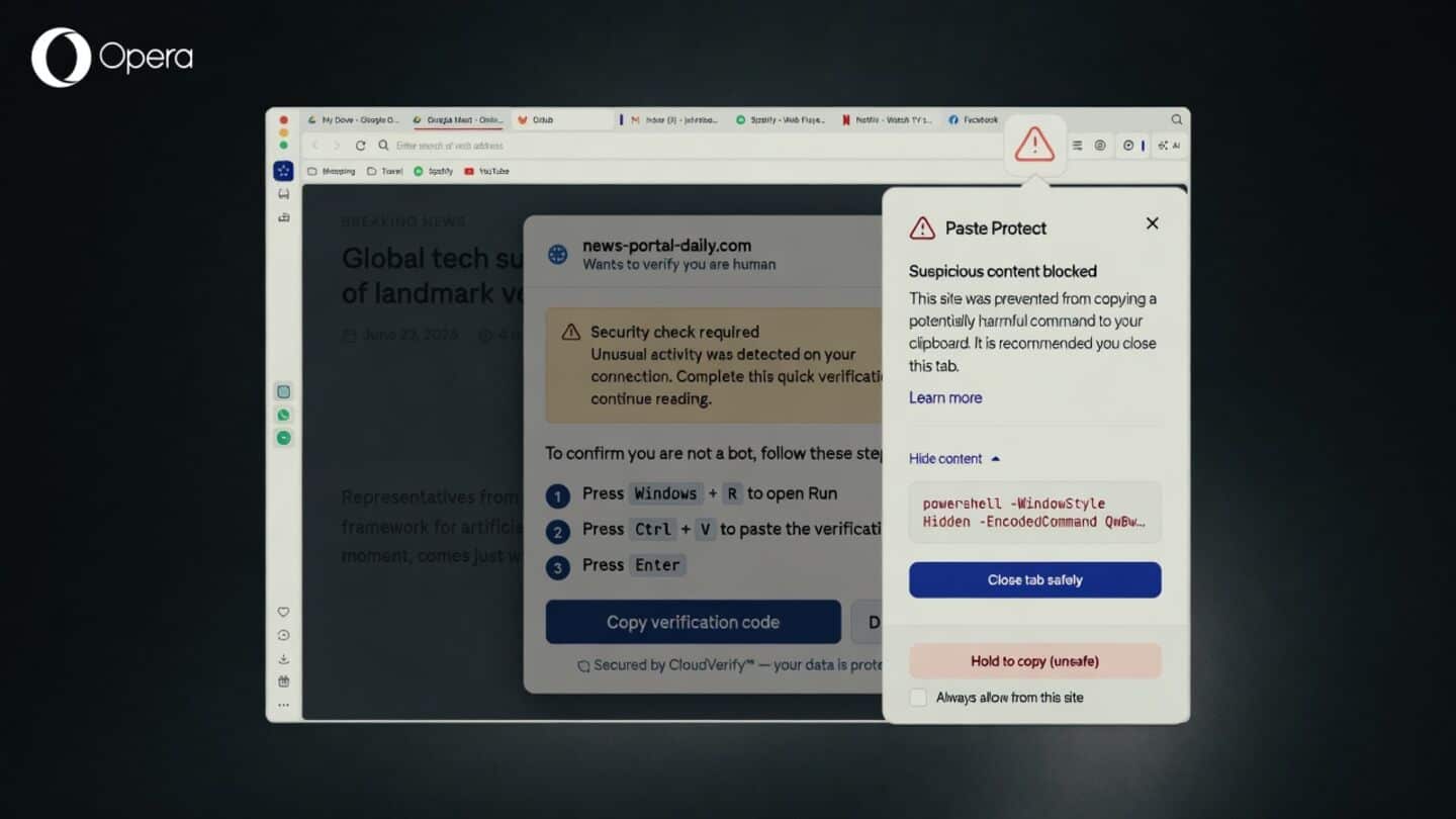 Opera launches Paste Protect to block clickfix clipboard attacks