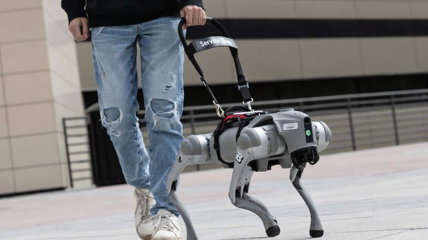 Shiqi Zhang trained GPT-4 robotic guide dogs aiding blind users