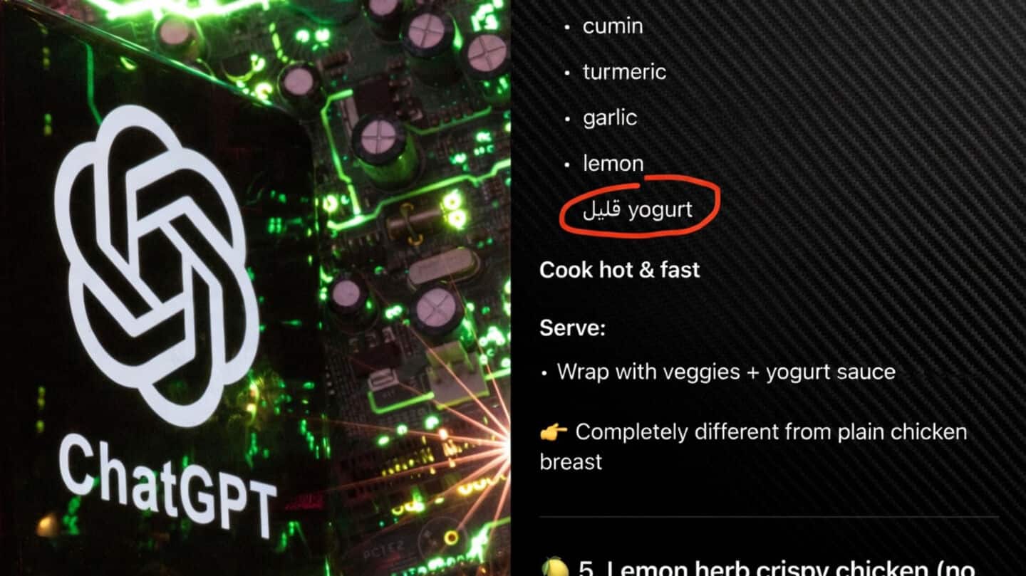 ChatGPT mixes Arabic words into English replies, calls it mistake
