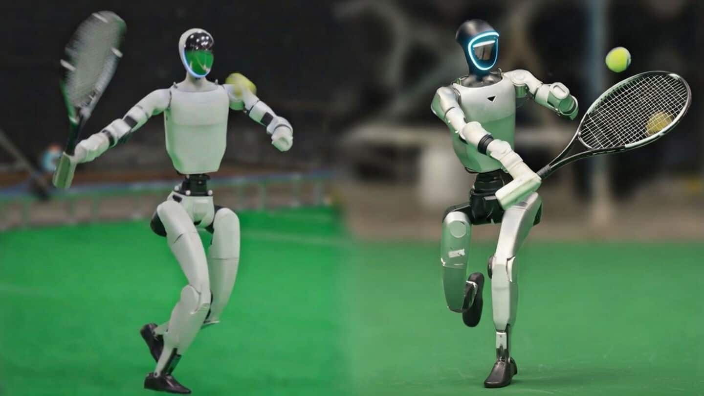 This AI robot has learned to play tennis