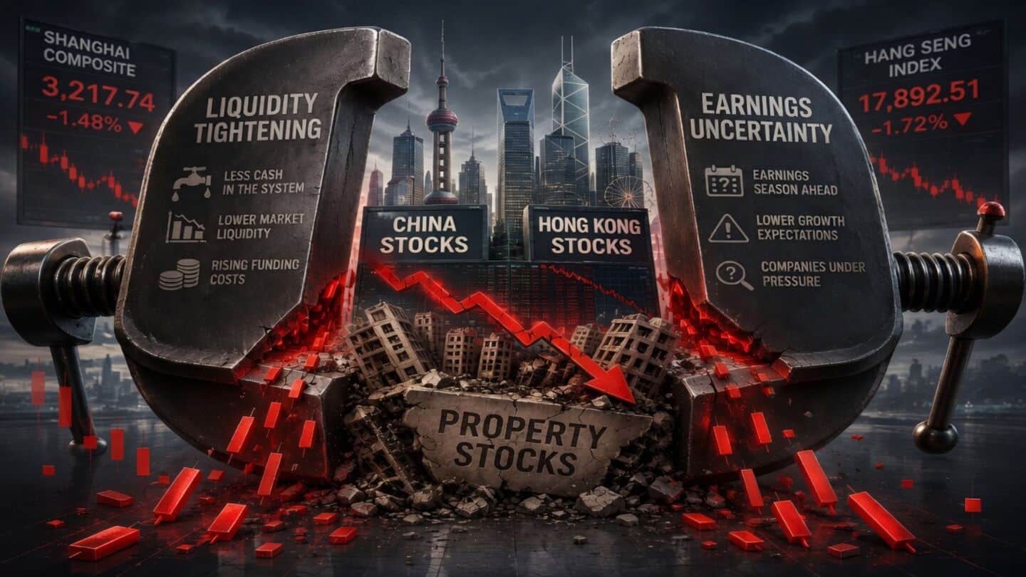 China and Hong Kong stocks slip on cash flow concerns