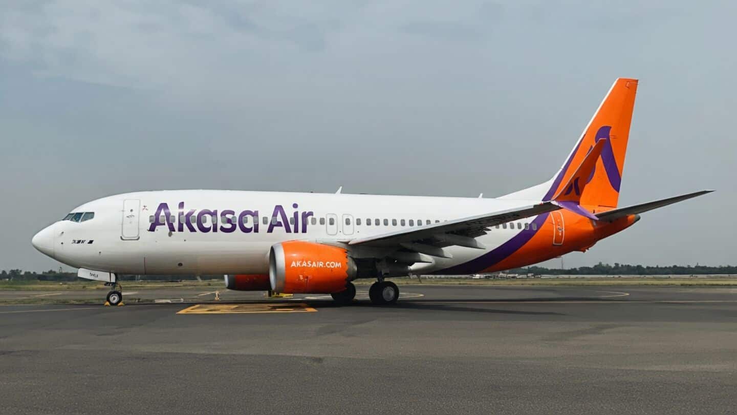 Akasa Air adds Boeing 737 MAX VT-YBP, fleet totals 39