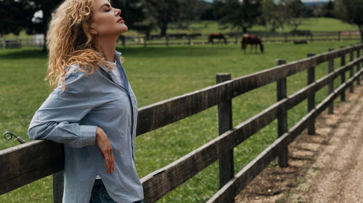 Kidman shares natural curls, posts 'Weekend vibes' from horse farm