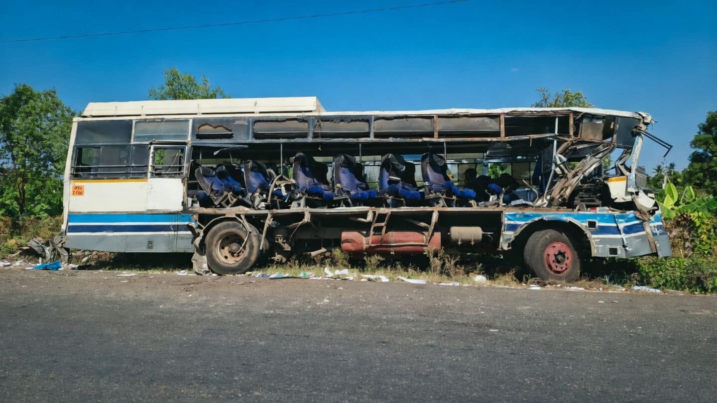 APSRTC bus truck collision on NH716 near Tirupati kills 3