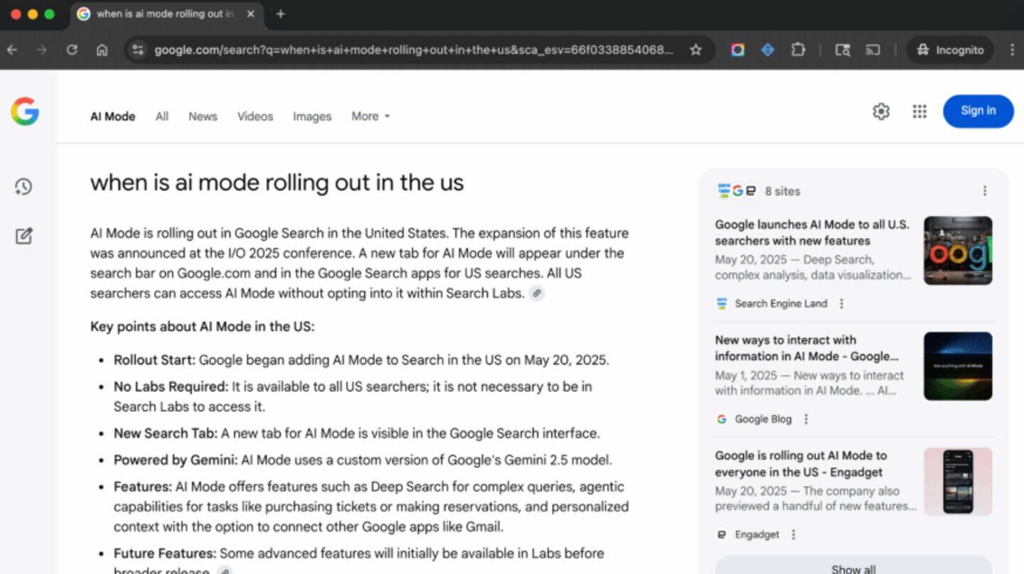 Google's new AI mode in Search rolls out to 120 countries