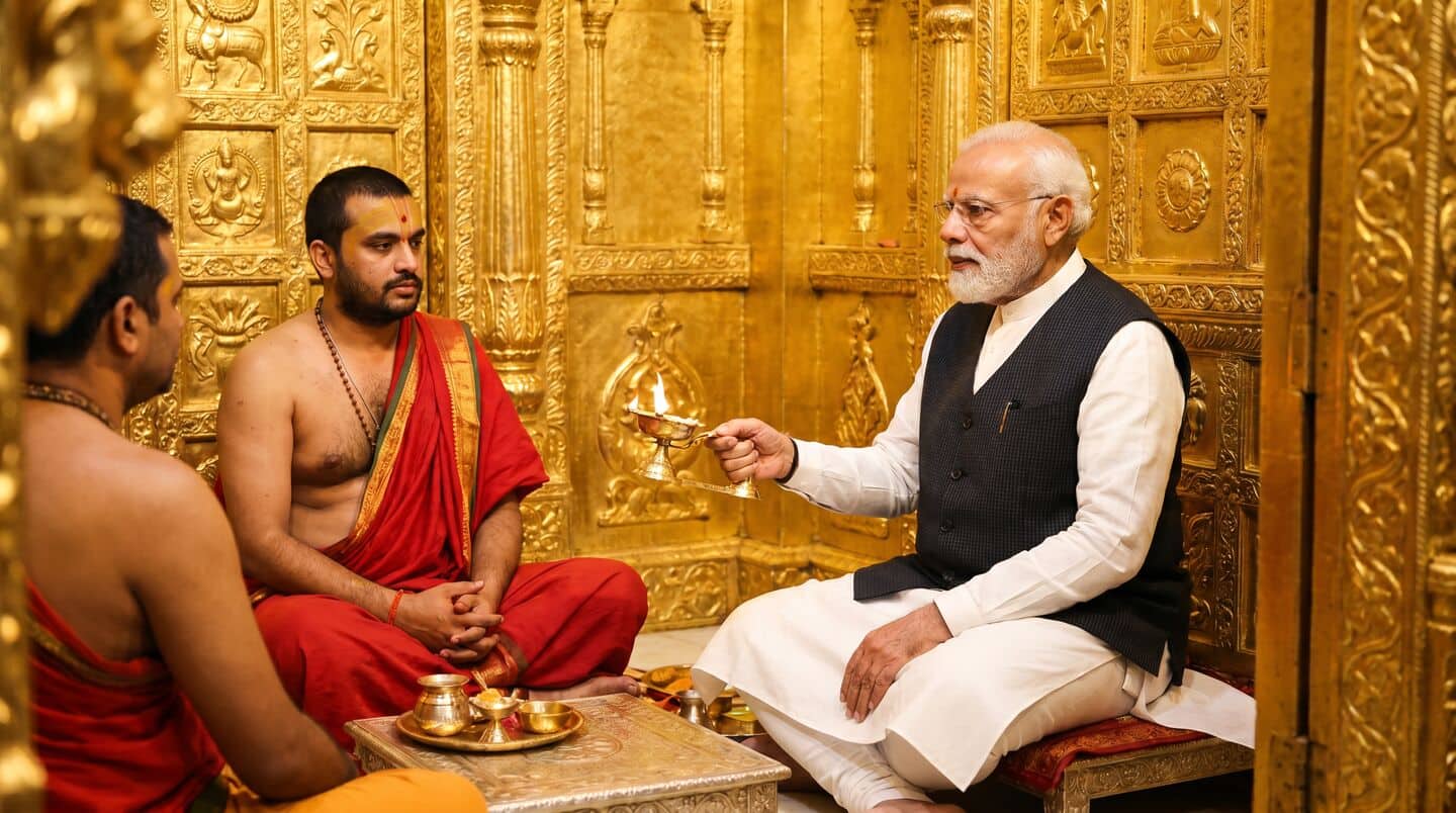 Narendra Modi holds Varanasi roadshow, prays at Kashi Vishwanath Temple