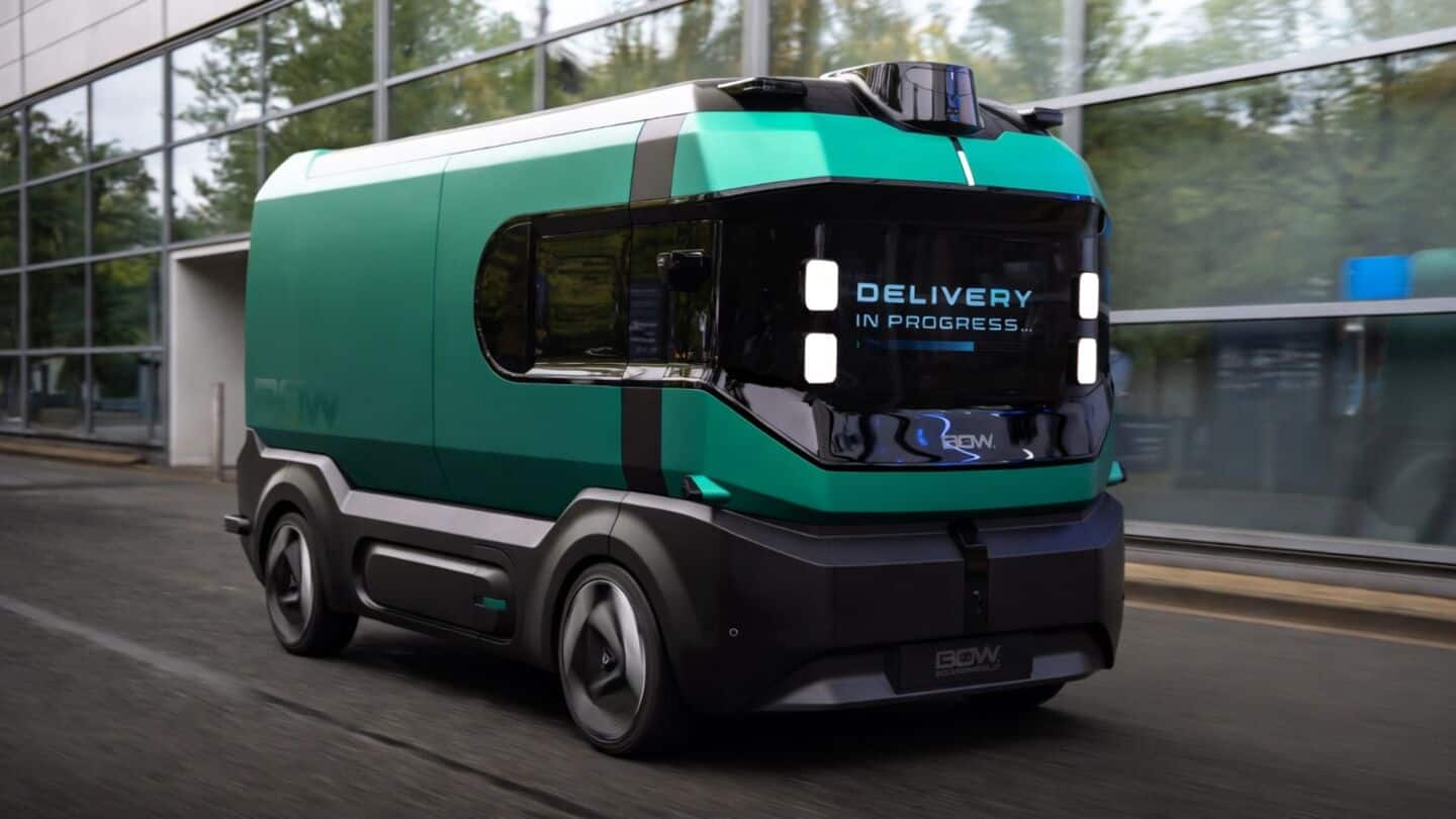 Stellantis unveils Bow electric driverless delivery van with UQii Robotics