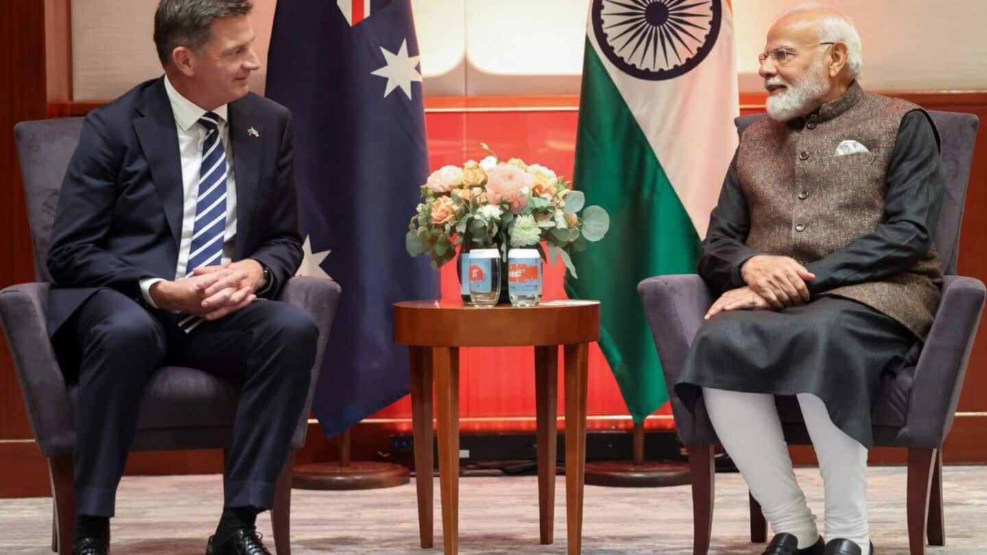 Narendra Modi meets Angus Taylor and Anthony Albanese in Australia