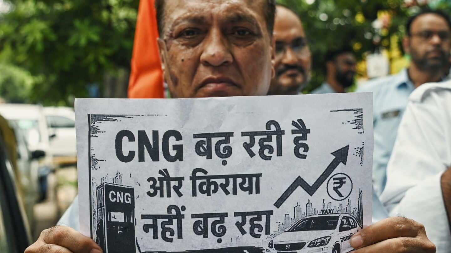 Delhi auto and taxi unions protest for 15-year fare hike